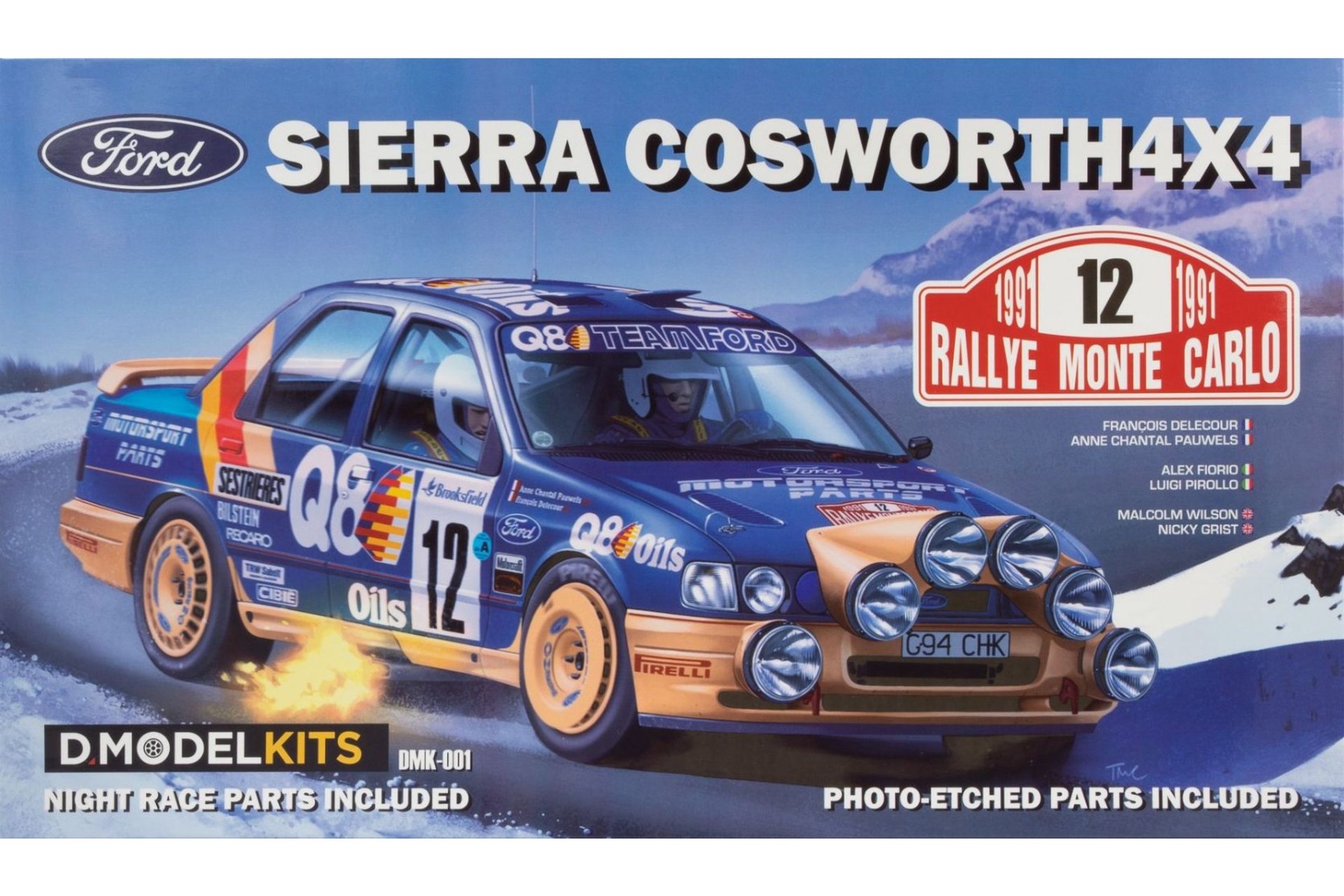 Ford Sierra Cosworth 4×4 1991 Rally Monte Carlo, model kit