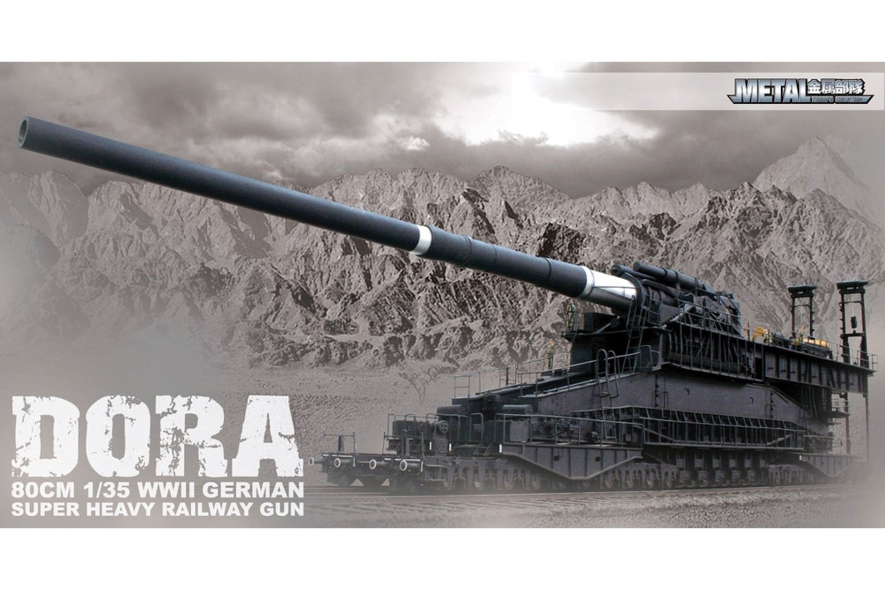 WWII German 80cm Super Heavy Railway Gun DORA, model kit