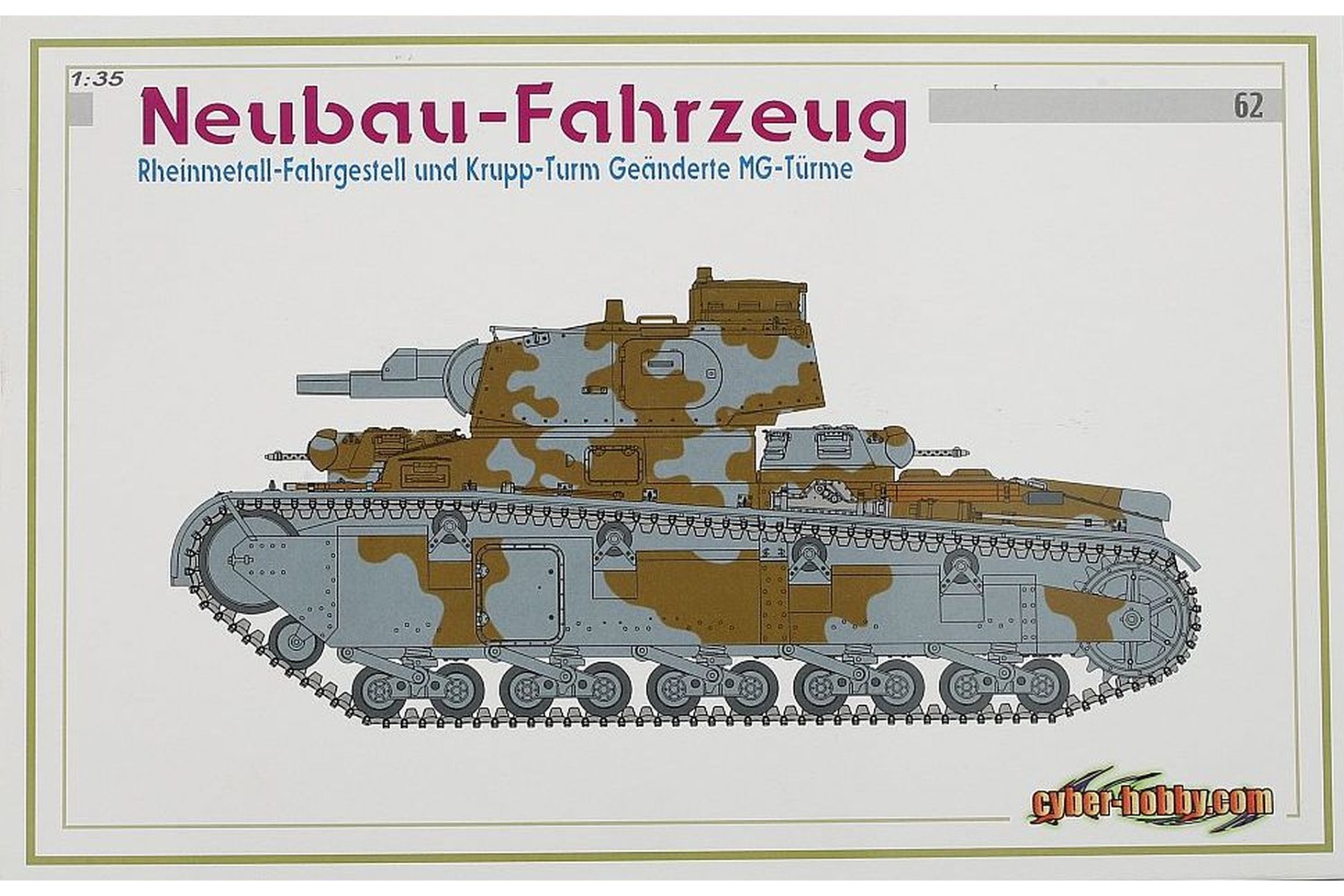 Dragon DRA06666 Neubau-Fahrzeug Rheinmetall-Fahrgestell und Krupp-Turm Geanderte MG-Turme