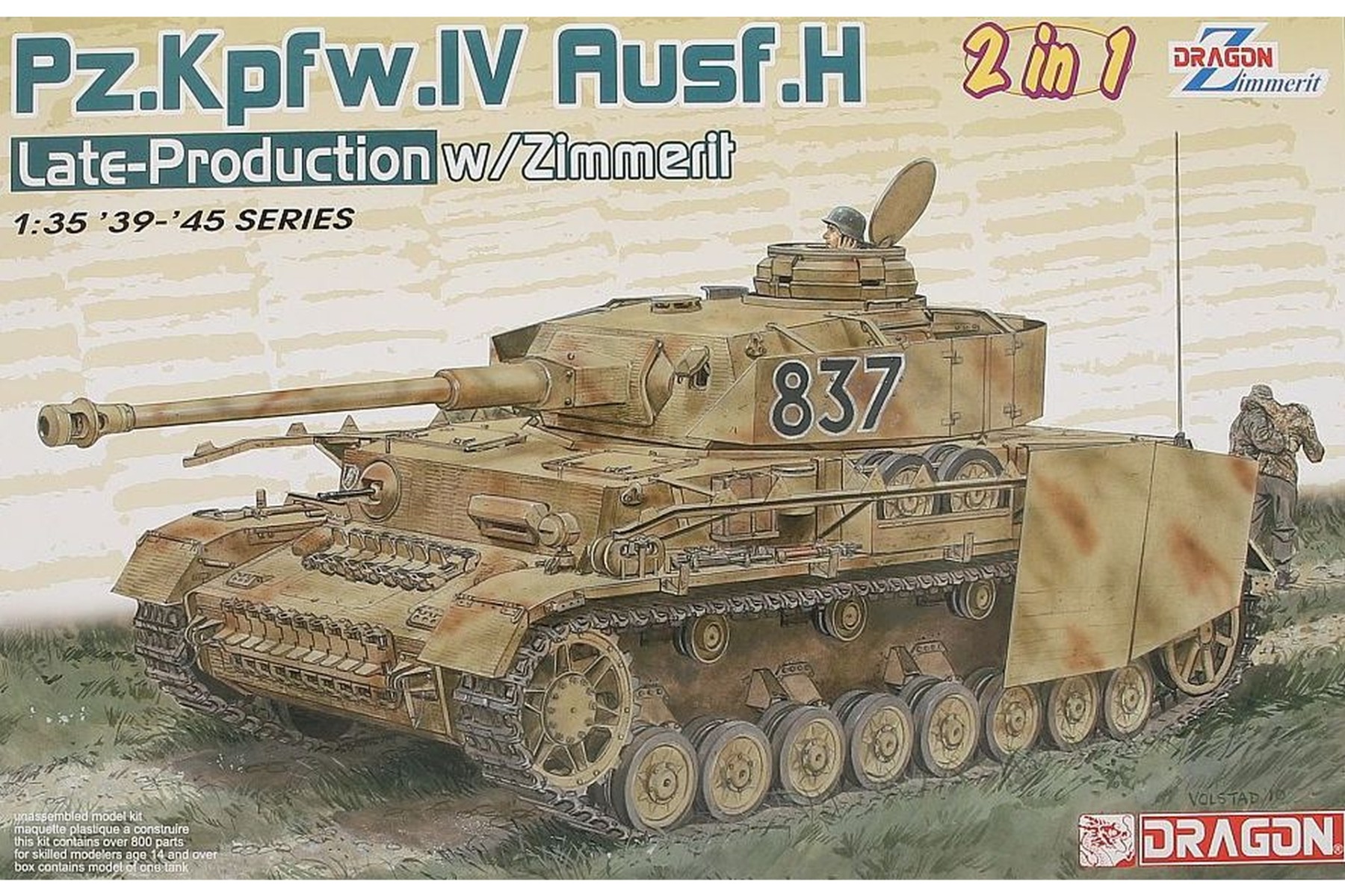 Dragon DRA06933 Pz.Kpfw.IV Ausf.H Late Production w/Zimmerit (2 in 1)