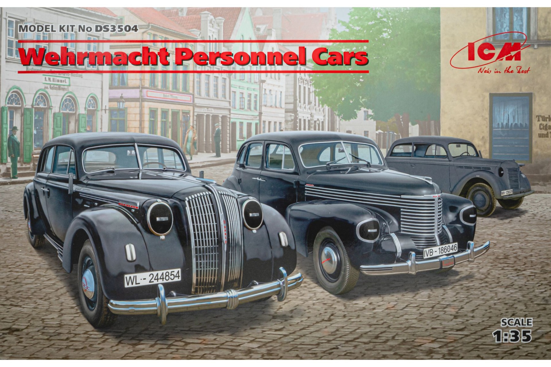 ICMDS3504 Wehrmacht Personnel Cars (Kadett K38 Saloon, Kapitan Saloon, Admiral Saloon), model kit