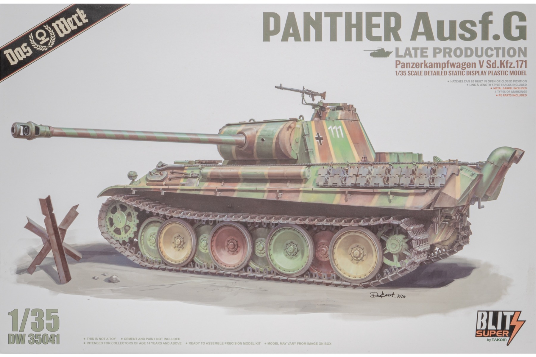 Das Werk DW35041 Panther Ausf.G Late Production, Panzerkampfwagen V Sd.Kfz.171, model kit