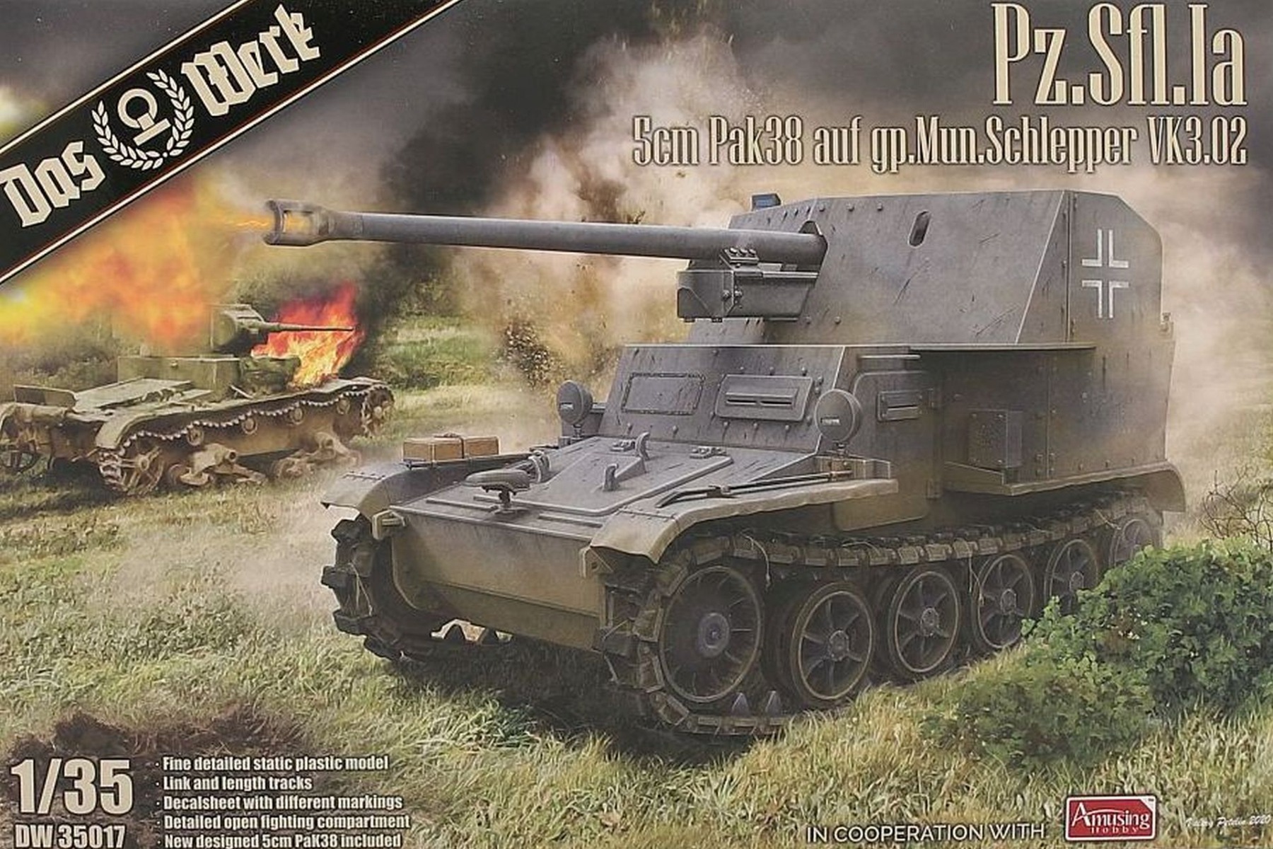 Das Werk DW35017 Pz.Sfl. Ia - 5cm Pak 38 auf gp. Mun Schlepper