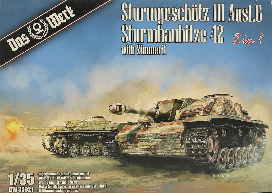 Das Werk DW35021 Sturmgeschütz III Ausf.G / Sturmhaubitze 42 2 in 1, with Zimmerit