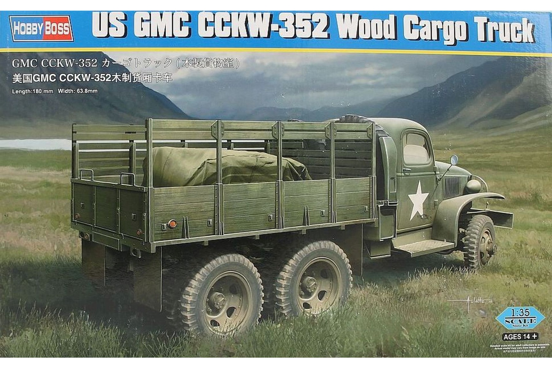 HobbyBoss HBS83832 US GMC CCKW-352 Wood Cargo Truck, model kit