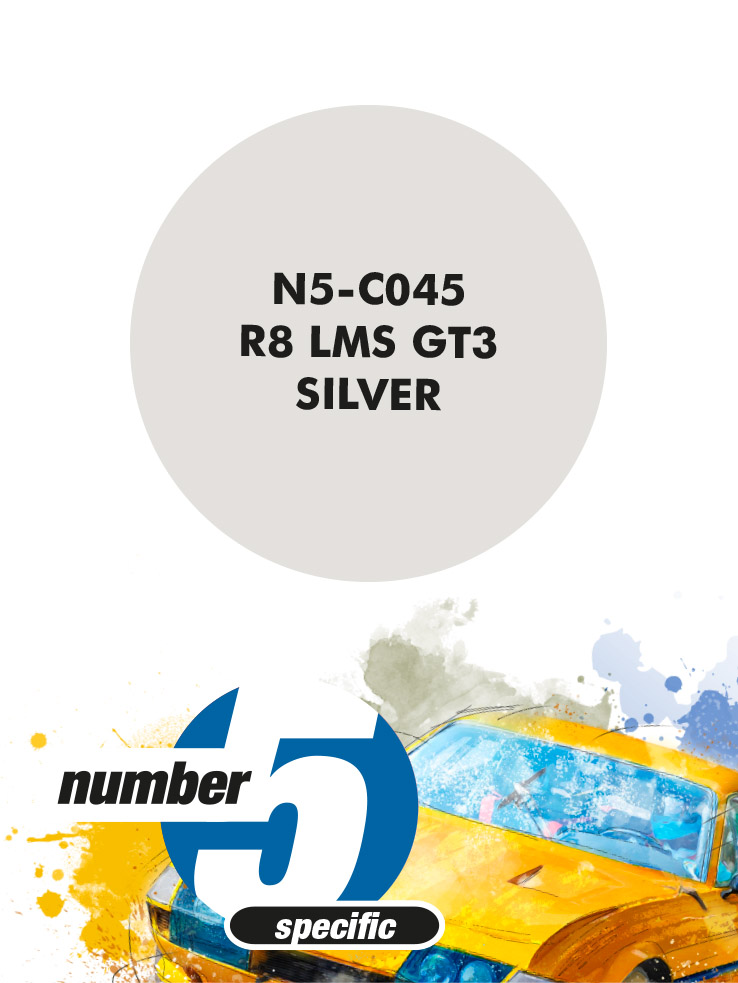 N5-C045 /R8 LMS GT3 Silver/ paint for airbrush 30ml, Number Five