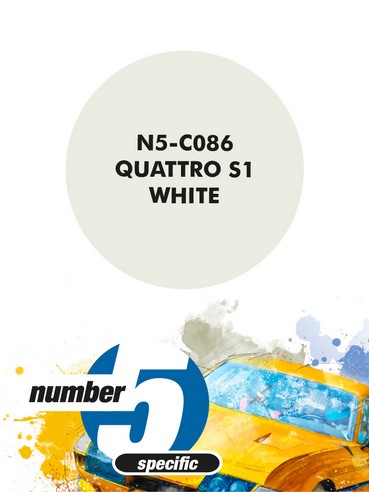 N5-C086 /Audi Quattro S1 White/ paint for airbrush 30ml, Number Five