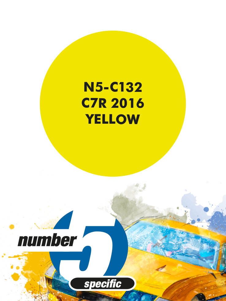 N5-C132 /C7R 2016 Yellow/ paint for airbrush 30ml, Number Five