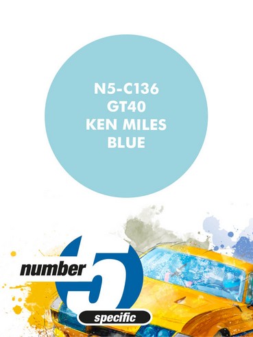N5-C136 /Ford GT40 Ken Miles Blue/ paint for airbrush 30ml, Number Five