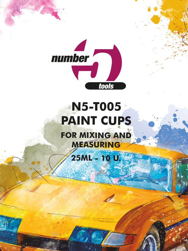 N5-T005 Paint cups for mixing and measuring 10pcs, 25ml, Number Five