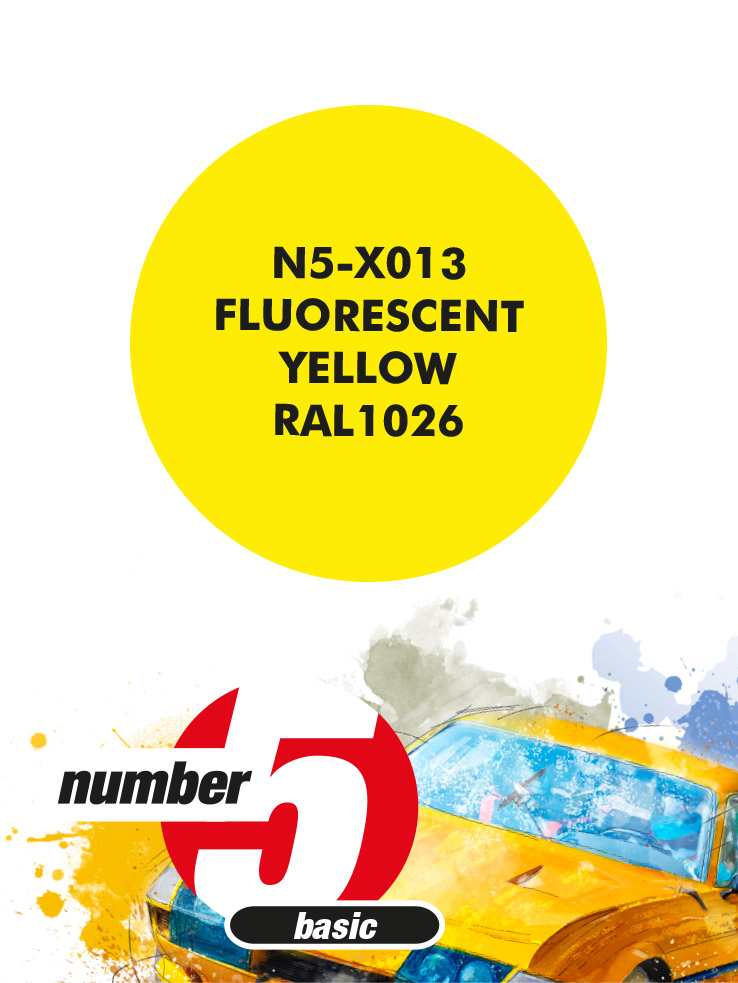 N5-X013 /Fluorescent Yellow RAL1026/ paint for airbrush 30ml, Number Five