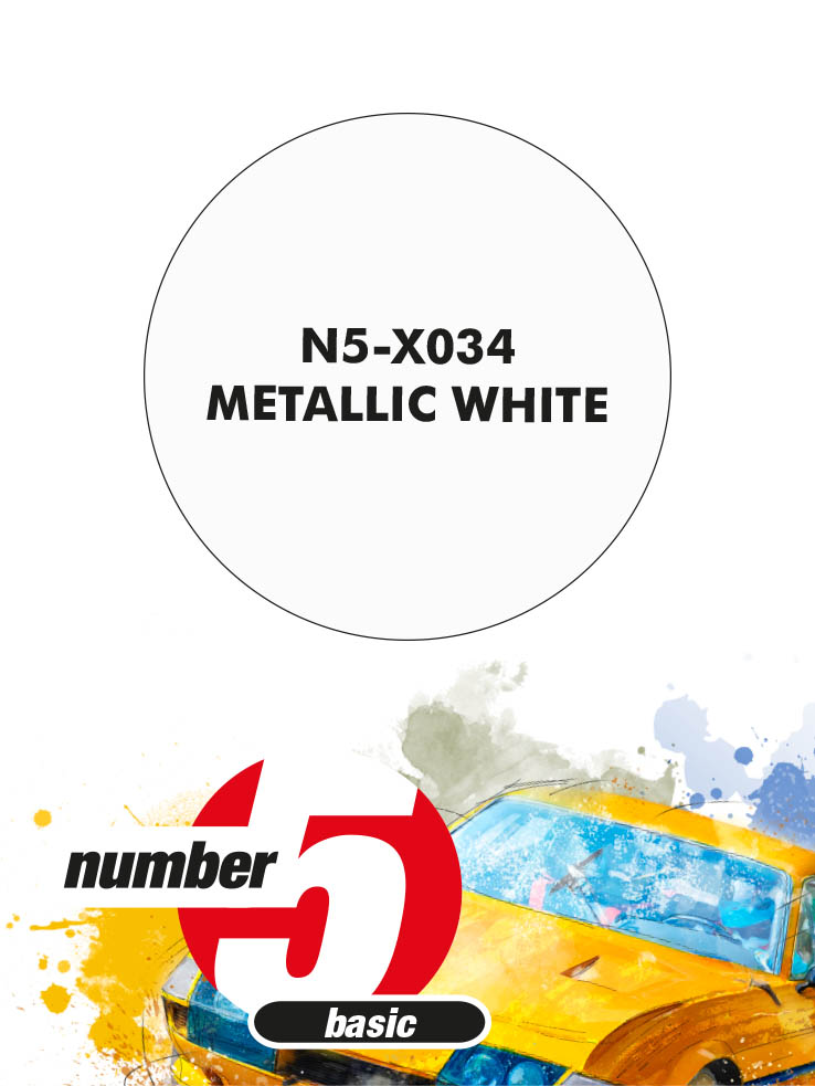 N5-X034 /Metallic White/ paint for airbrush 30ml, Number Five