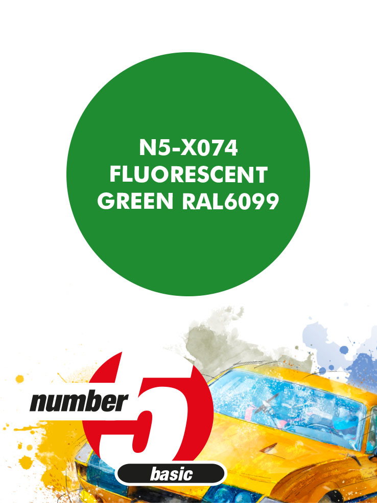 N5-X074 /Fluorescent green/ paint for airbrush 30ml, Number Five