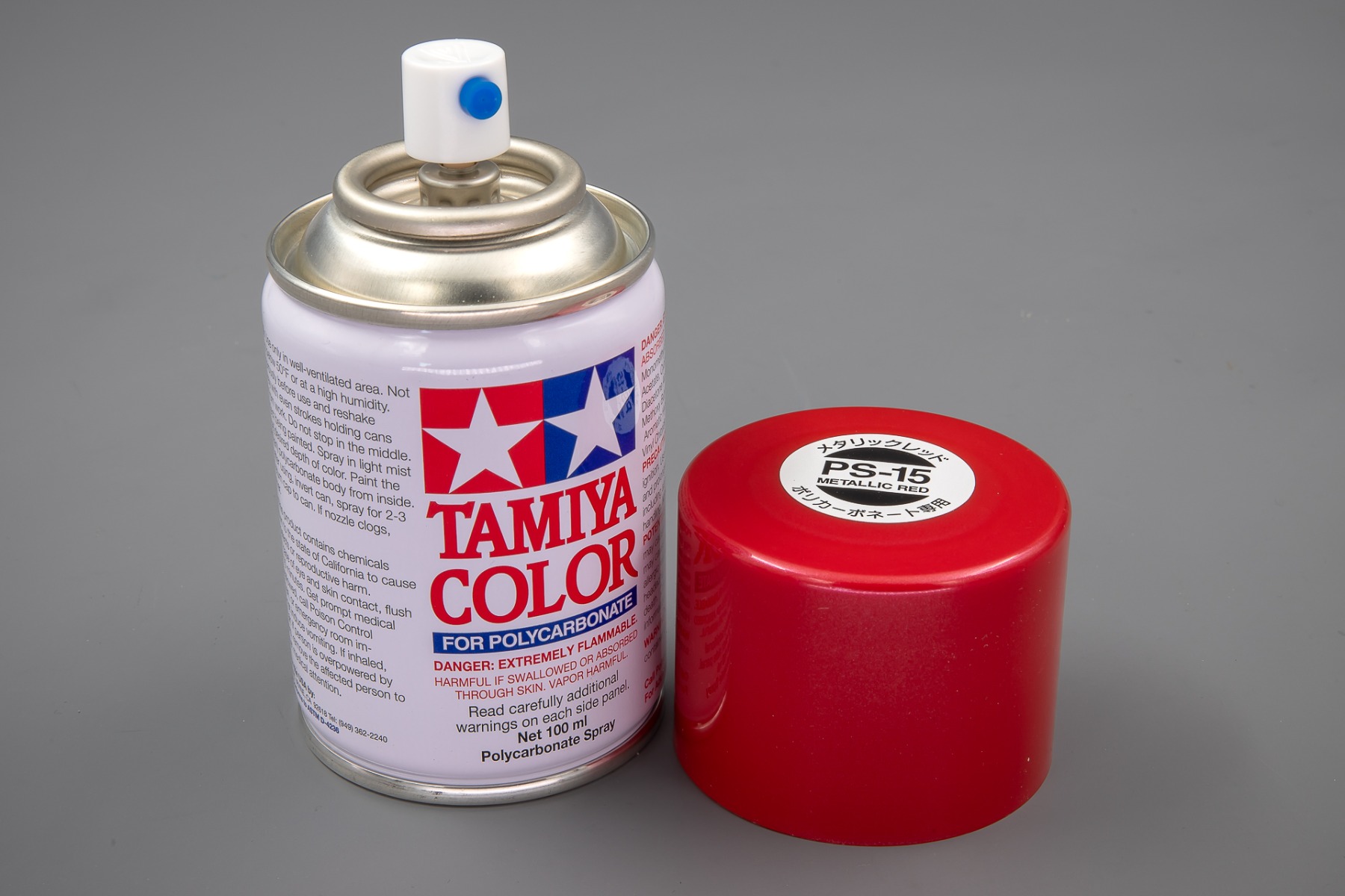 Tamiya TA86015 PS-15 Metallic Red Spray Paint for Polycarbonate, 100ml