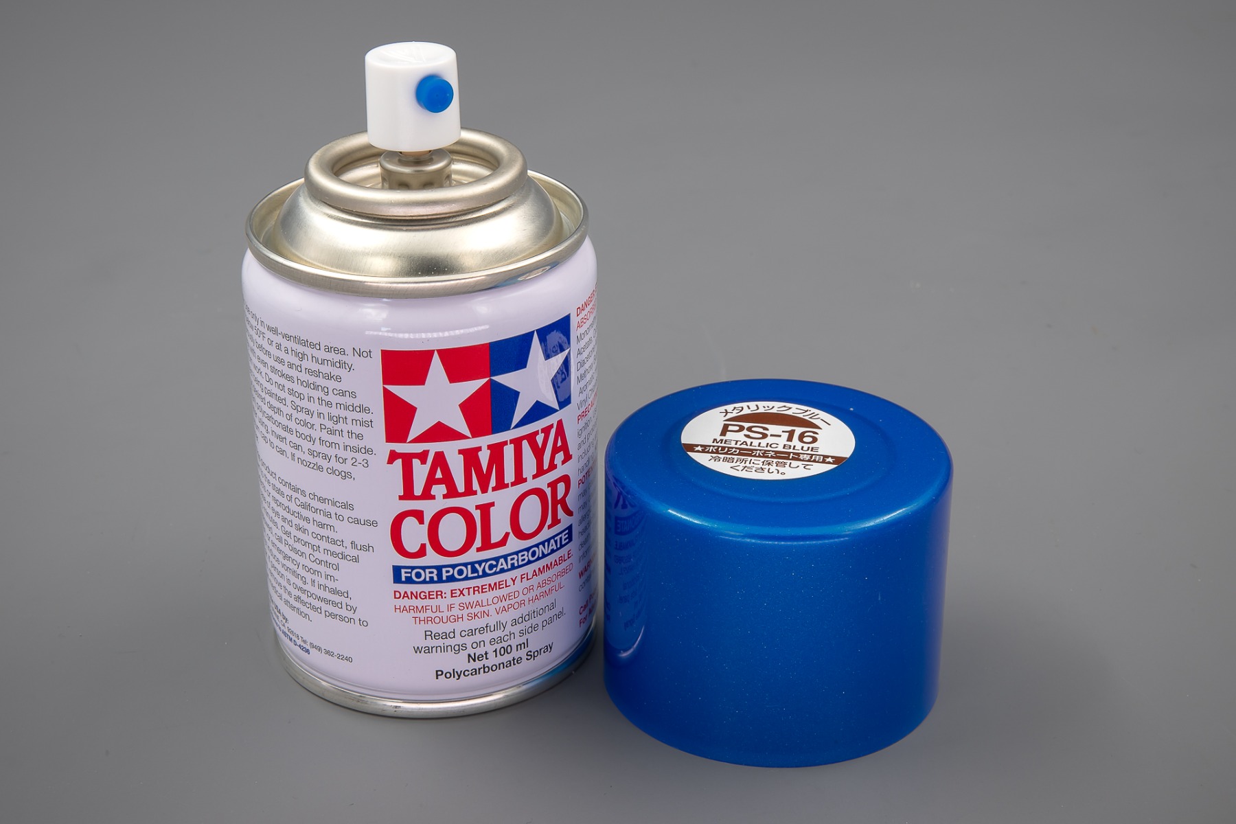 Tamiya TA86016 PS-16 Metallic Blue Spray Paint for Polycarbonate, 100ml