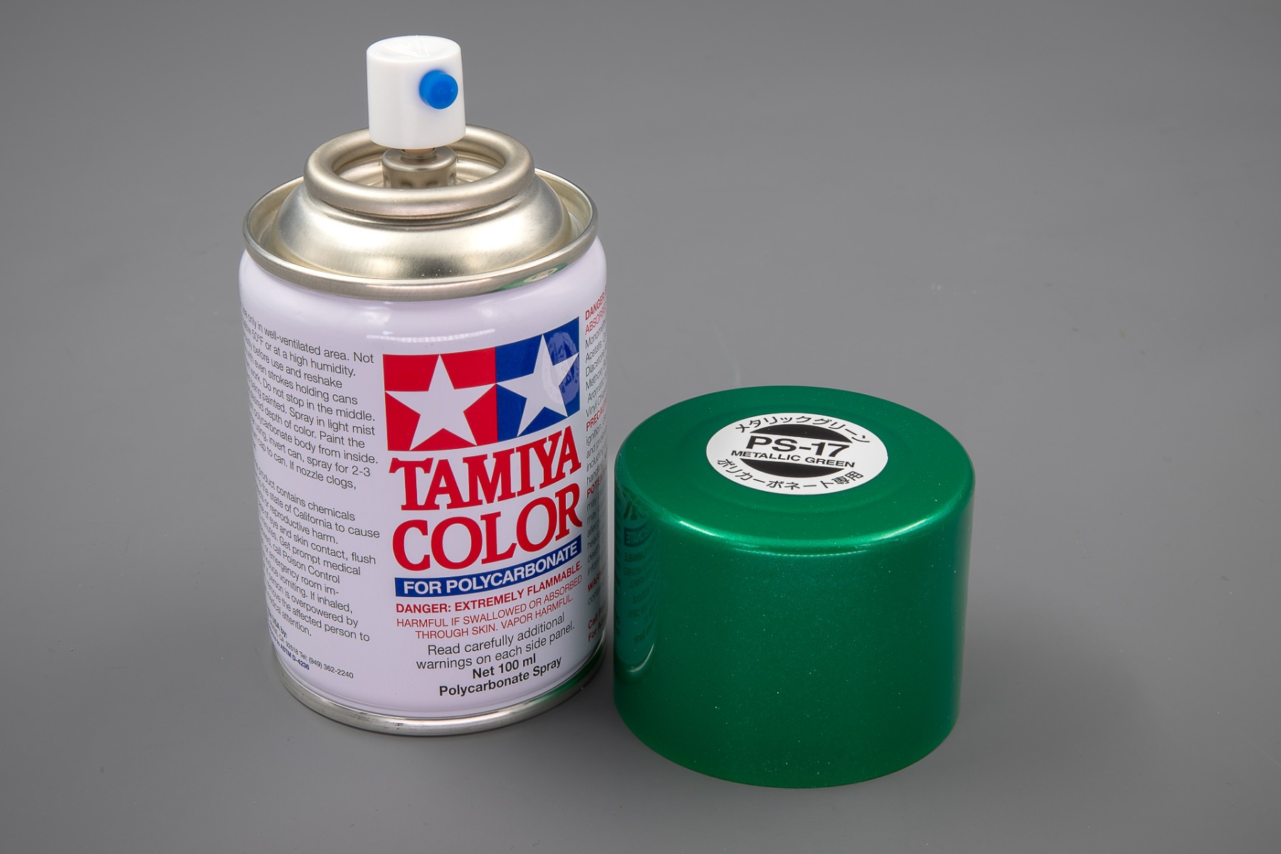 Tamiya TA86017 PS-17 Metallic Green Spray Paint for Polycarbonate, 100ml