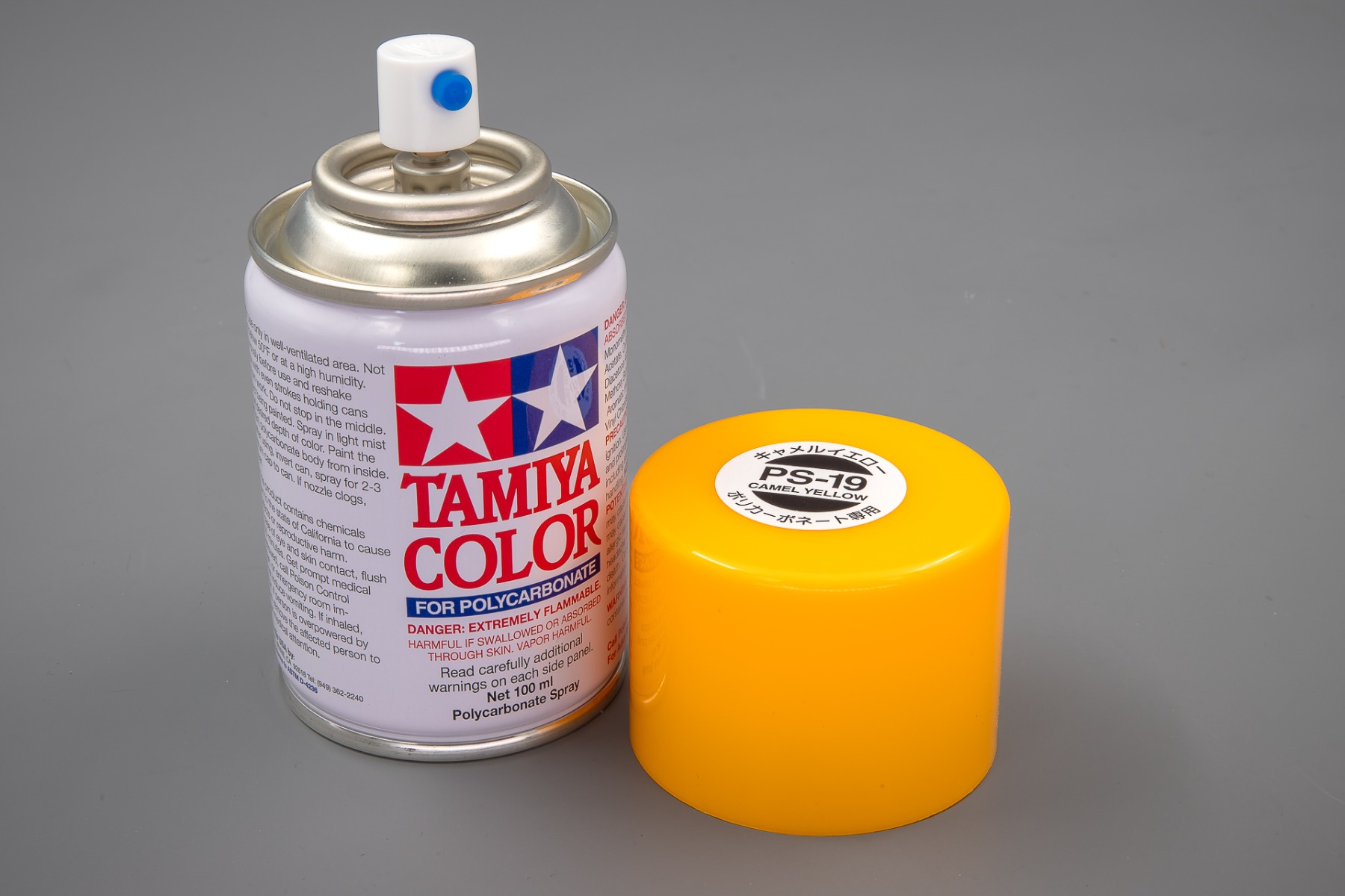 Tamiya TA86019 PS-19 Camel Yellow Spray Paint for Polycarbonate, 100ml