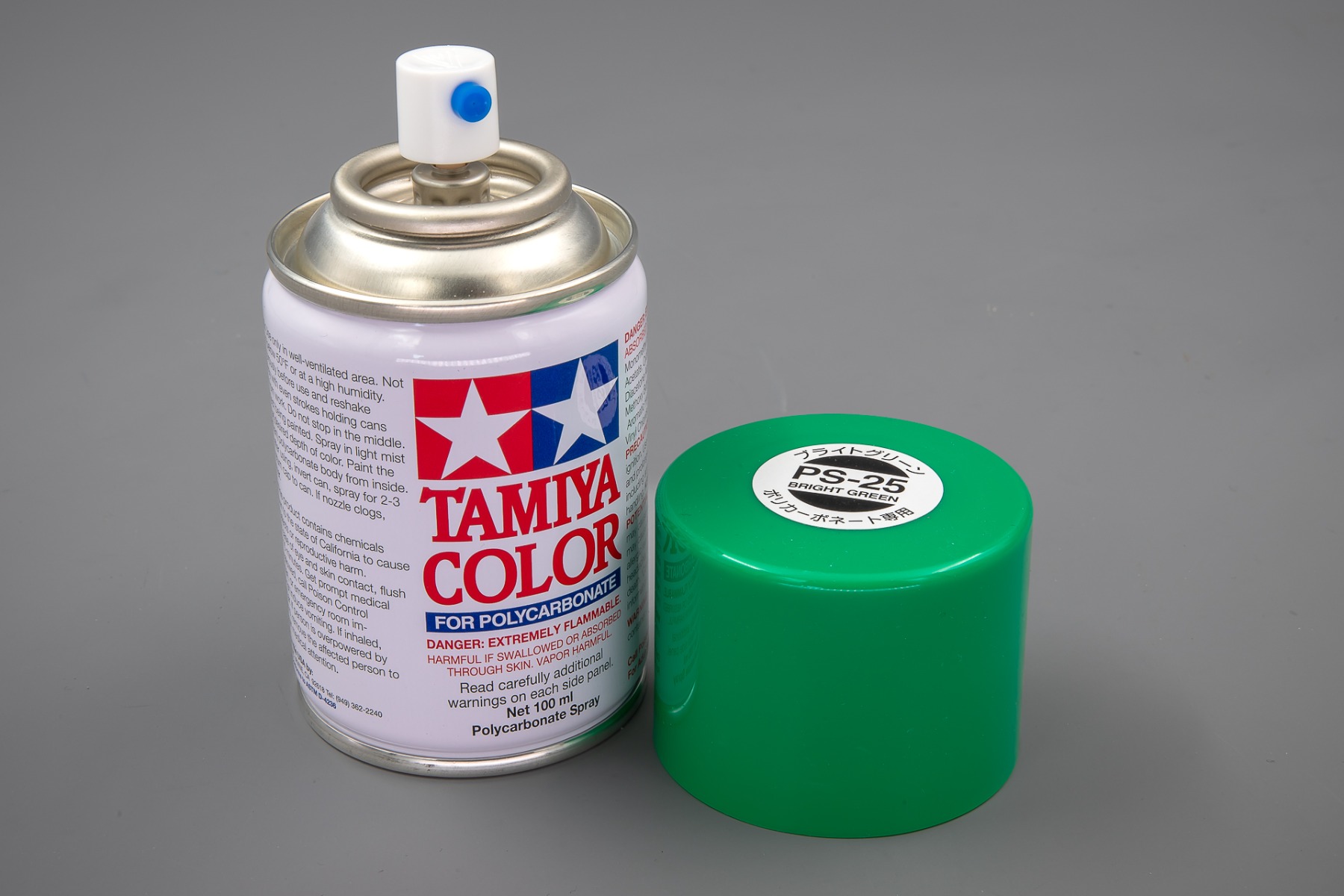 Tamiya TA86025 PS-25 Bright Green Spray Paint for Polycarbonate, 100ml