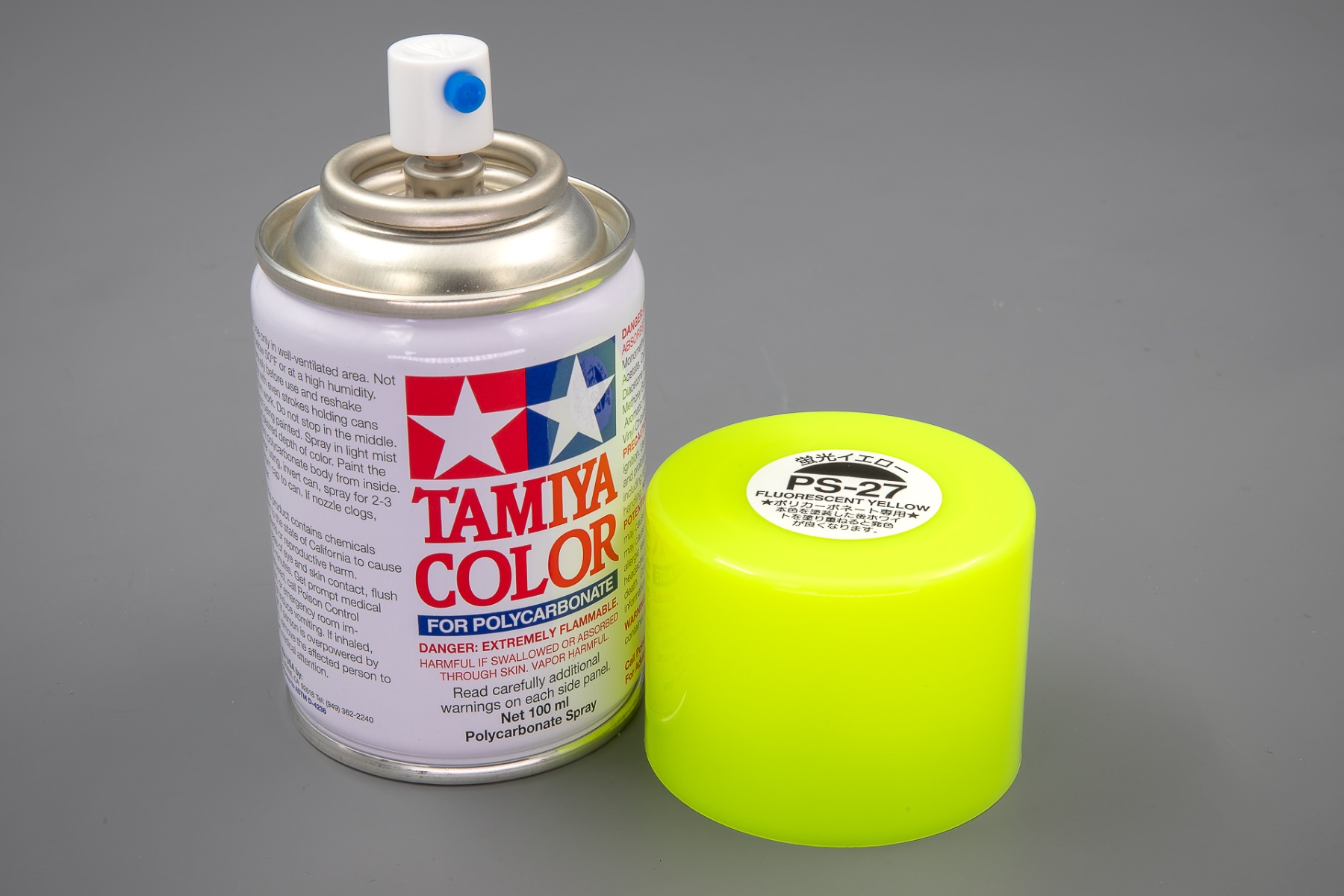 Tamiya TA86027 PS-27 Fluorescent Yellow Spray Paint for Polycarbonate, 100ml