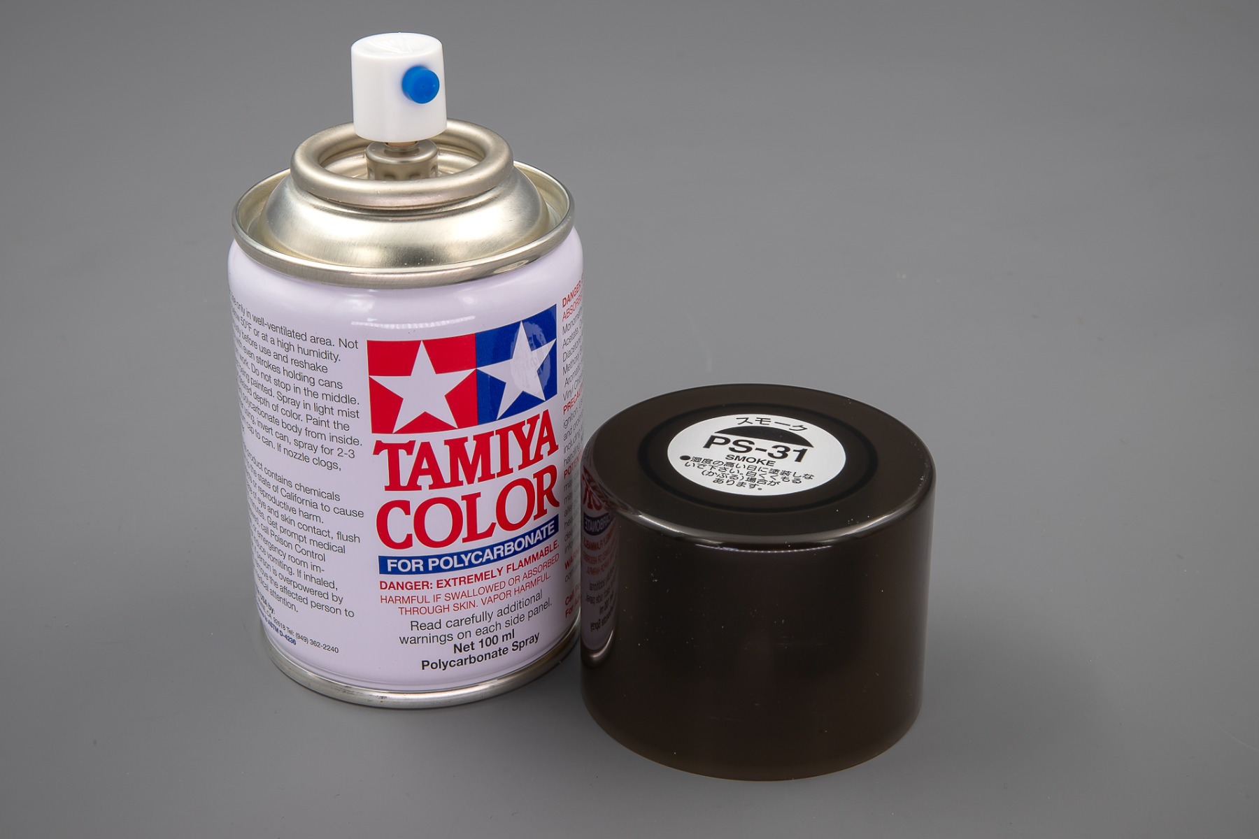 Tamiya TA86031 PS-31 Smoke Spray Paint for Polycarbonate, 100ml