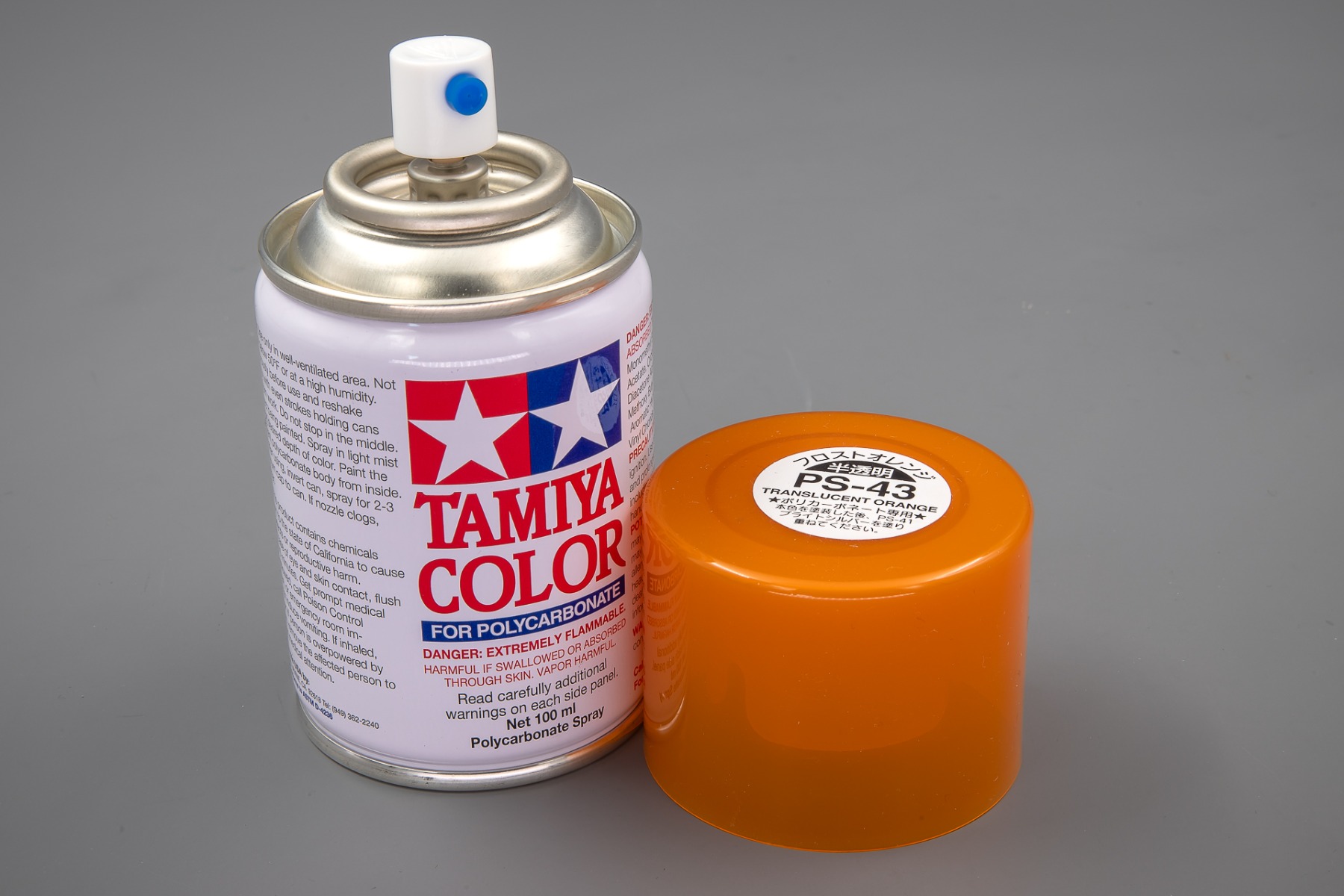 Tamiya TA86043 PS-43 Translucent Orange Spray Paint for Polycarbonate, 100ml