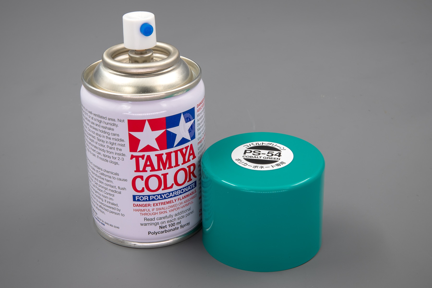 Tamiya TA86054 PS-54 Cobalt Green Spray Paint for Polycarbonate, 100ml