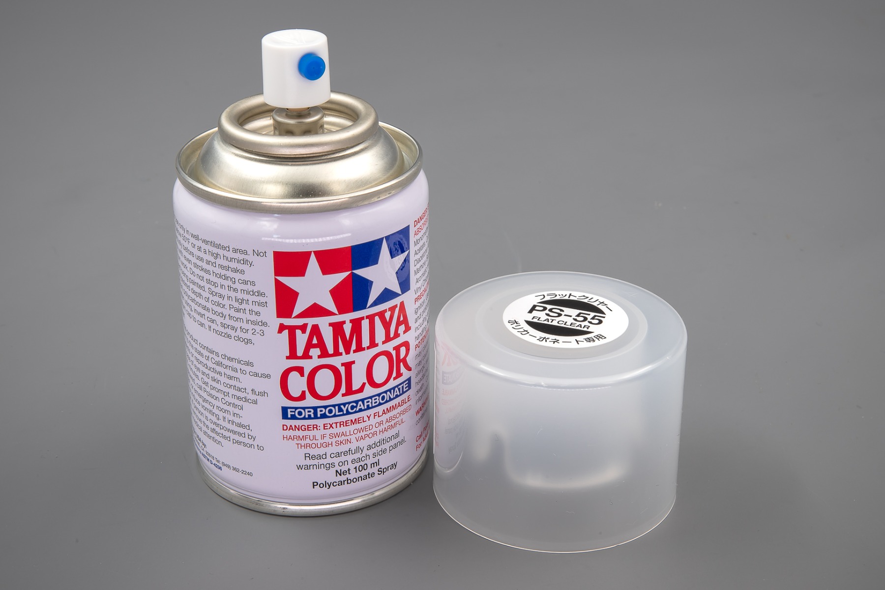 Tamiya TA86055 PS-55 Flat Clear Spray Paint for Polycarbonate, 100ml