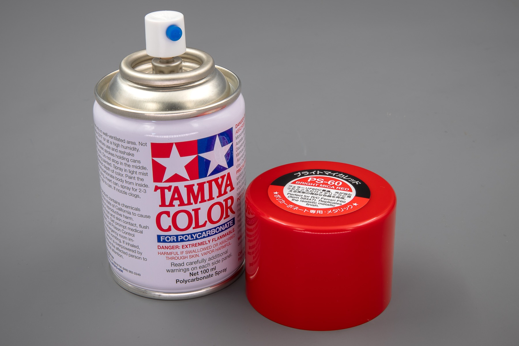 Tamiya TA86060 PS-60 Bright Mica Red Spray Paint for Polycarbonate, 100ml