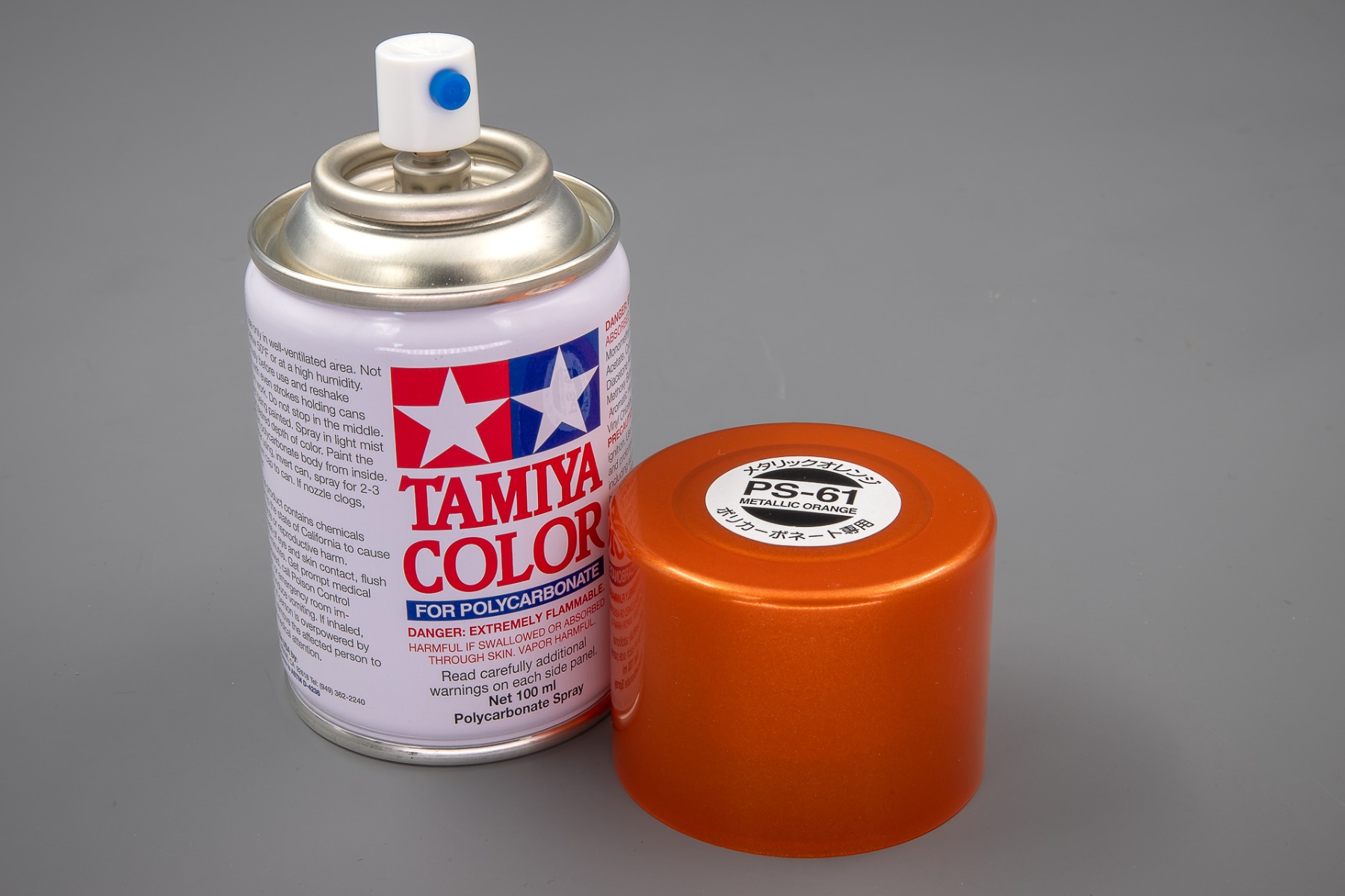 Tamiya TA86061 PS-61 Metallic Orange Spray Paint for Polycarbonate, 100ml