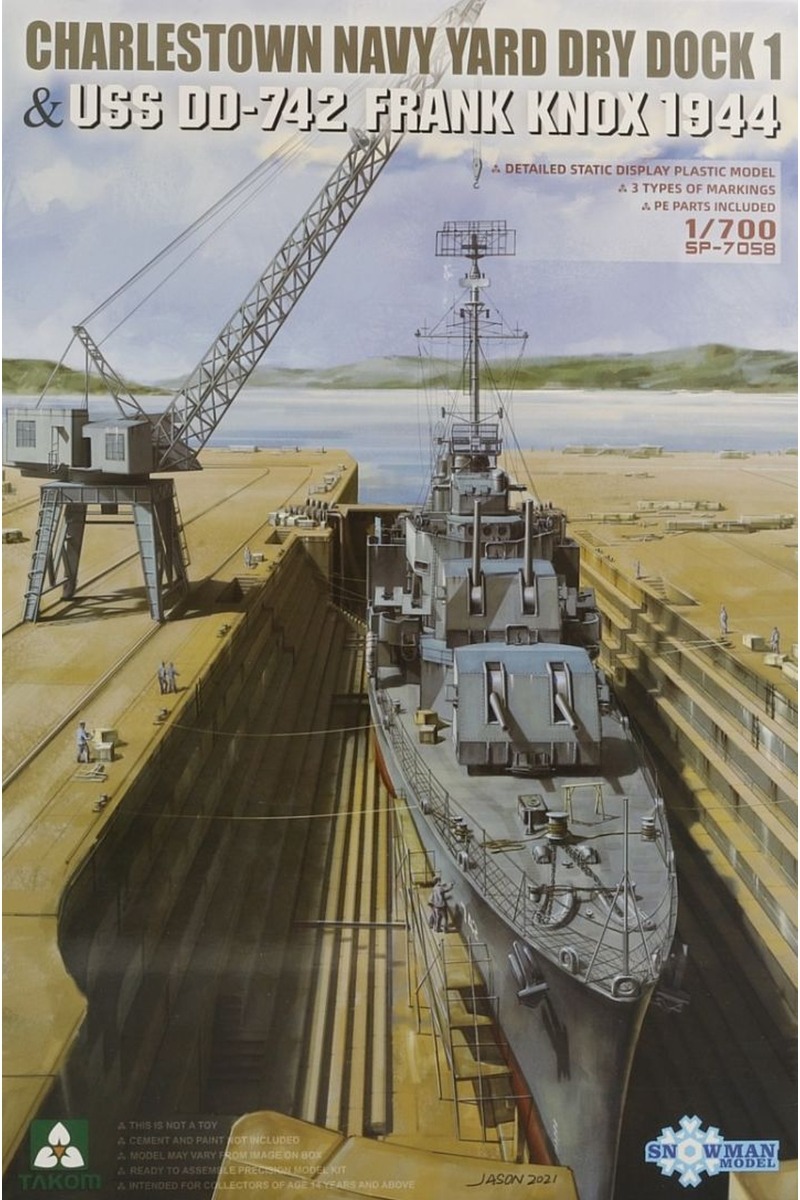 TAKOMSP7058 Charlestown Navy Yard DRY 1 & USS DD-742 Frank Knox 1944