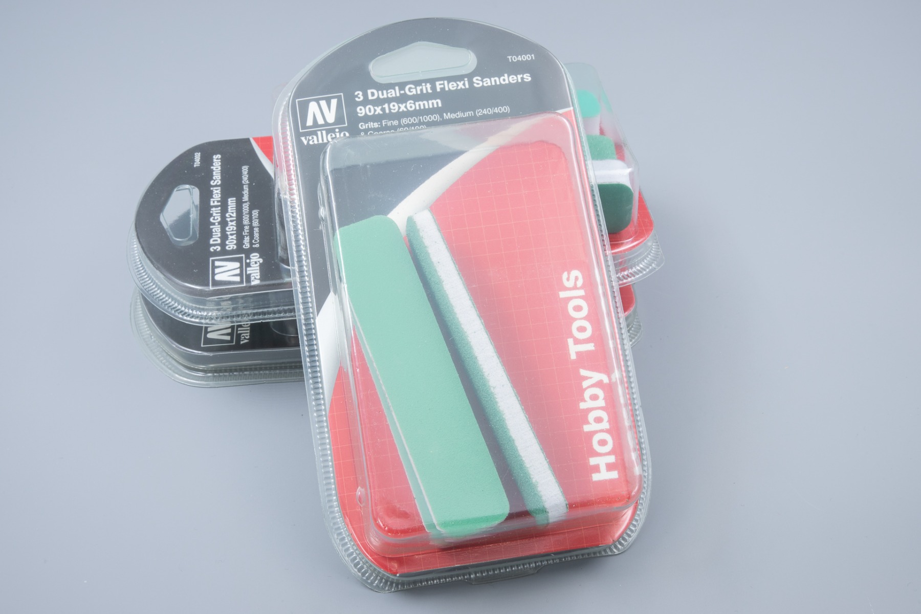 Vallejo T04001 FlexiSander Dual Grit x3 (90x19x6mm), 60/100; 240/400; 600/1000