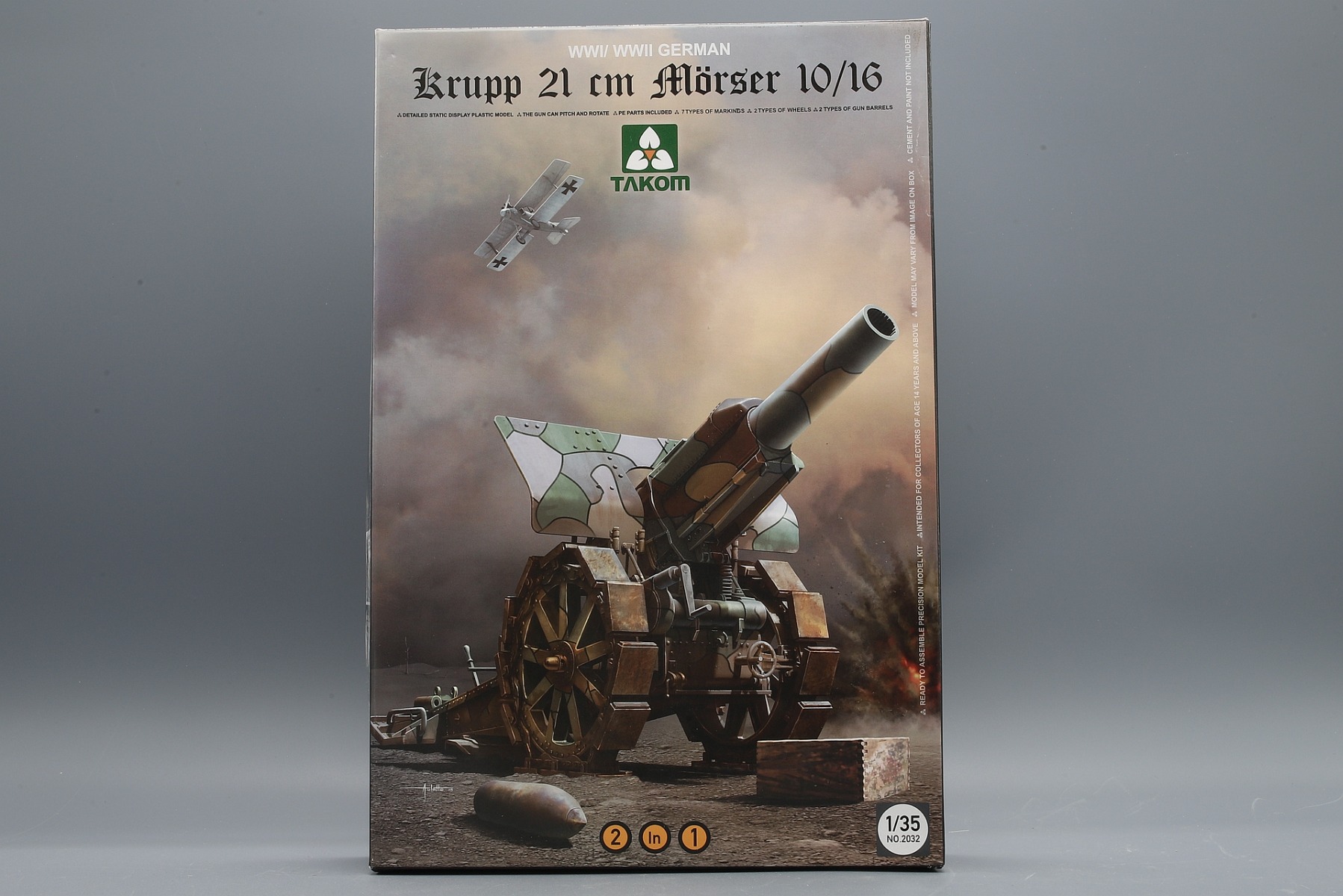TAKOM2032 WWI / WWII GERMAN Krupp 21cm Mörser 10/16 2 in 1
