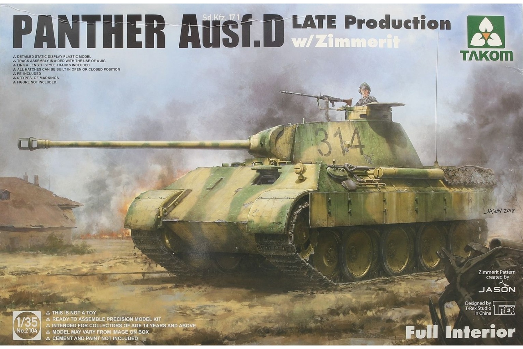 TAKOM2104 Panther Ausf. D Late Production w/ Zimmerit Full Interior Kit