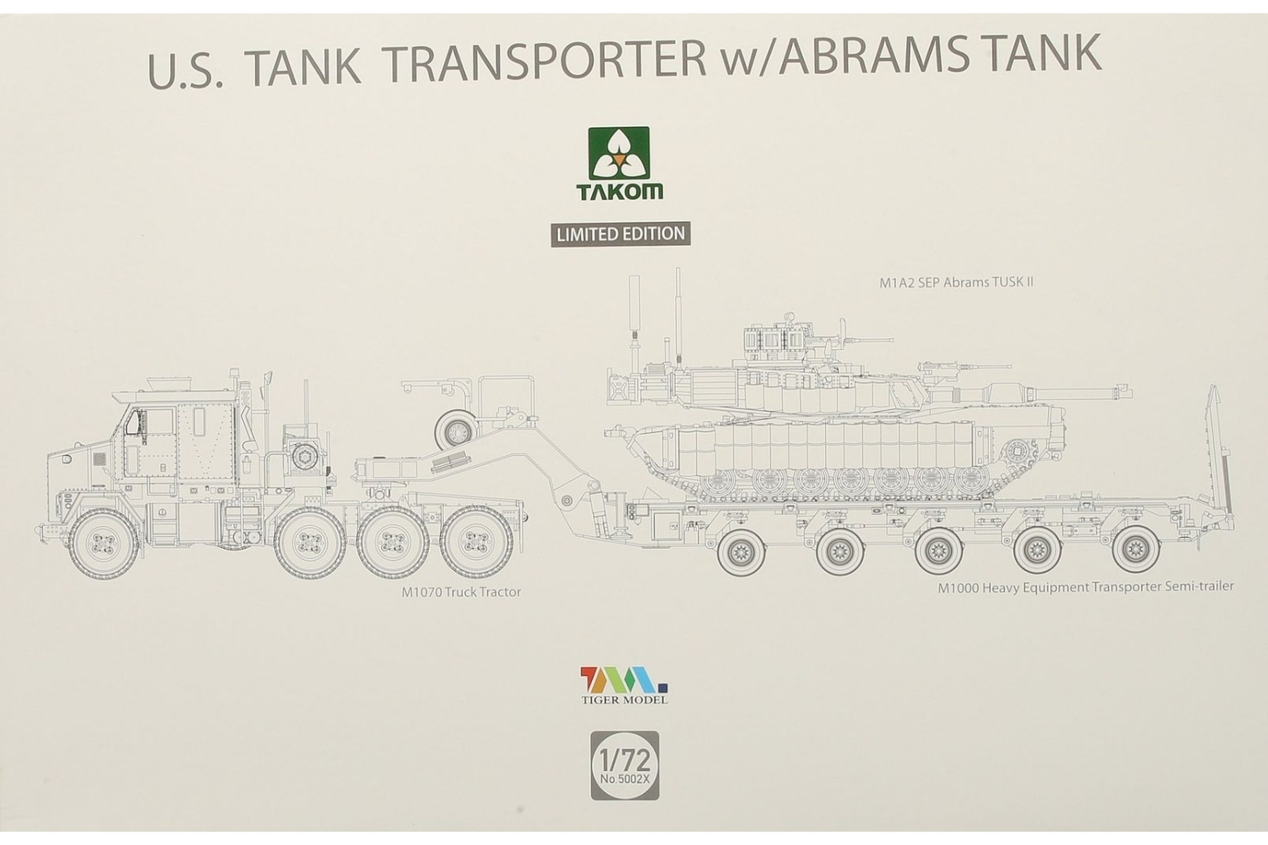 TAKOM5002X M1070 and M1000 with M1A2 SEP Abrams Tusk II, Limited edition, model kit