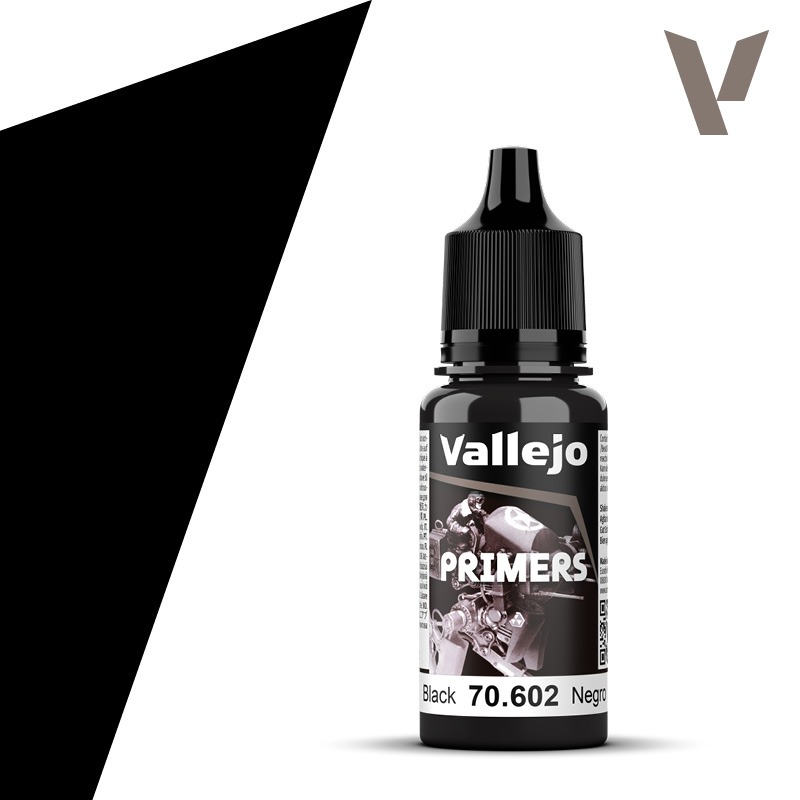 Black 18ml Vallejo Surface Primer 70602