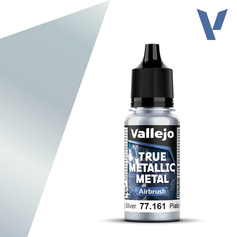 Sterling Silver (Airbrush) 18ml Vallejo True Metallic Metal 77161