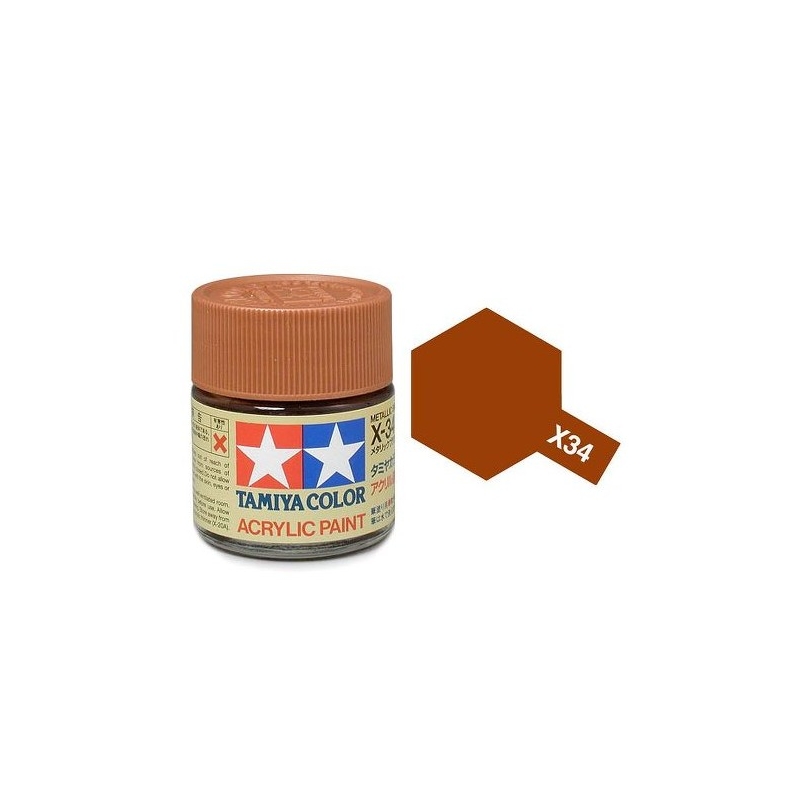 Tamiya TA81534 Acrylic paint X34 /Metallic Brown/ 10ml