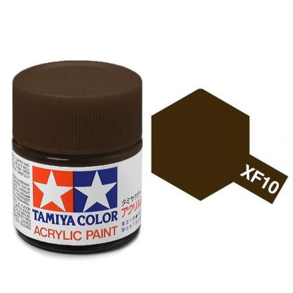 Tamiya TA81710 Acrylic paint XF10 /Flat Brown/ 10ml