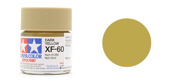 Tamiya TA81760 Acrylic paint XF60 /Dark Yellow/ 10ml